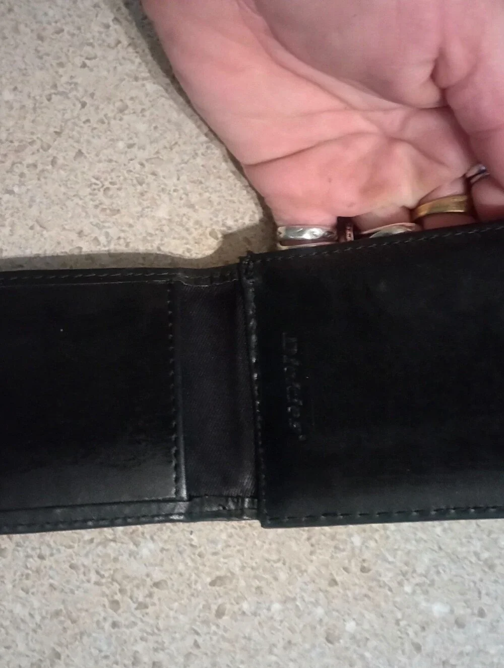 Dickies Black Leather Minimalist Card Wallet